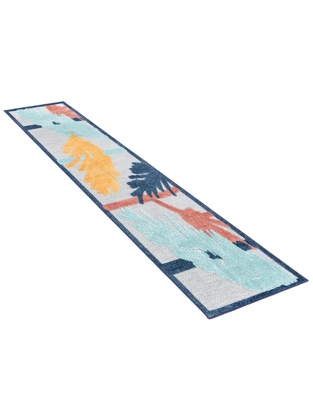 Gray 2' x 8' Belize Outdoor Runner Area Rug Weather Resistant for Patio, Deck, Terrace, Balcony, Porch 100% Polypropylene Colorful Fun Coastal Modern Carpet for Outside for Sale at Rug Engine