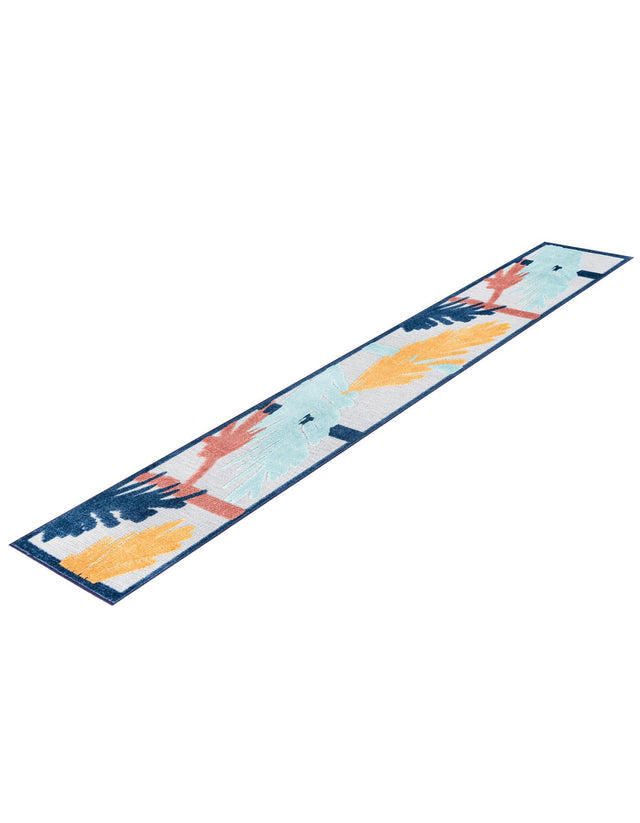 Gray 2' x 10' Belize Outdoor Runner Area Rug Weather Resistant for Patio, Deck, Terrace, Balcony, Porch 100% Polypropylene Colorful Fun Coastal Modern Carpet for Outside for Sale at Rug Engine