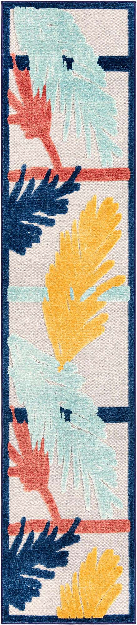 Gray 2' x 10' Belize Outdoor Runner Area Rug Weather Resistant for Patio, Deck, Terrace, Balcony, Porch 100% Polypropylene Colorful Fun Coastal Modern Carpet for Outside for Sale at Rug Engine