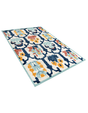 Ivory 9' x 12' Belize Outdoor Rectangle Area Rug Weather Resistant for Patio, Deck, Terrace, Balcony, Porch 100% Polypropylene Colorful Fun Coastal Modern Carpet for Outside for Sale at Rug Engine
