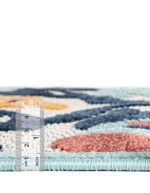 Ivory 9' x 12' Belize Outdoor Rectangle Area Rug Weather Resistant for Patio, Deck, Terrace, Balcony, Porch 100% Polypropylene Colorful Fun Coastal Modern Carpet for Outside for Sale at Rug Engine