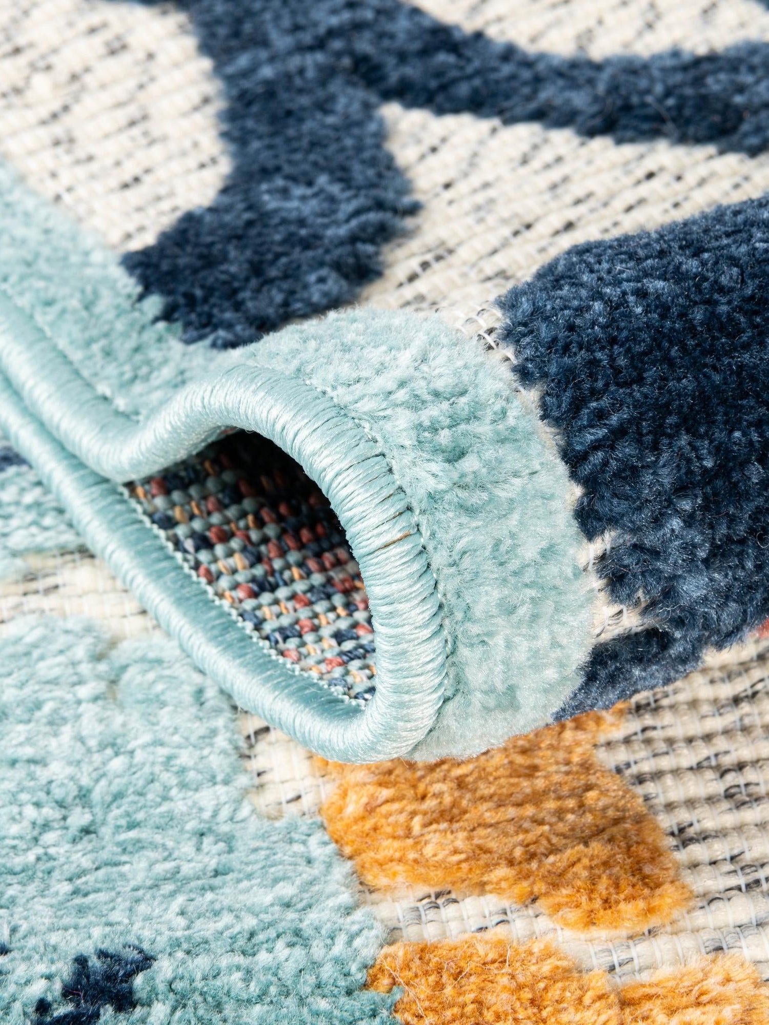 Ivory 9' x 12' Belize Outdoor Rectangle Area Rug Weather Resistant for Patio, Deck, Terrace, Balcony, Porch 100% Polypropylene Colorful Fun Coastal Modern Carpet for Outside for Sale at Rug Engine