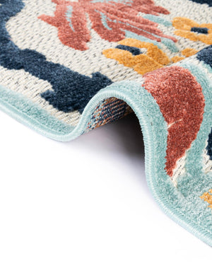 Ivory 7' x 10' Belize Outdoor Rectangle Area Rug Weather Resistant for Patio, Deck, Terrace, Balcony, Porch 100% Polypropylene Colorful Fun Coastal Modern Carpet for Outside for Sale at Rug Engine