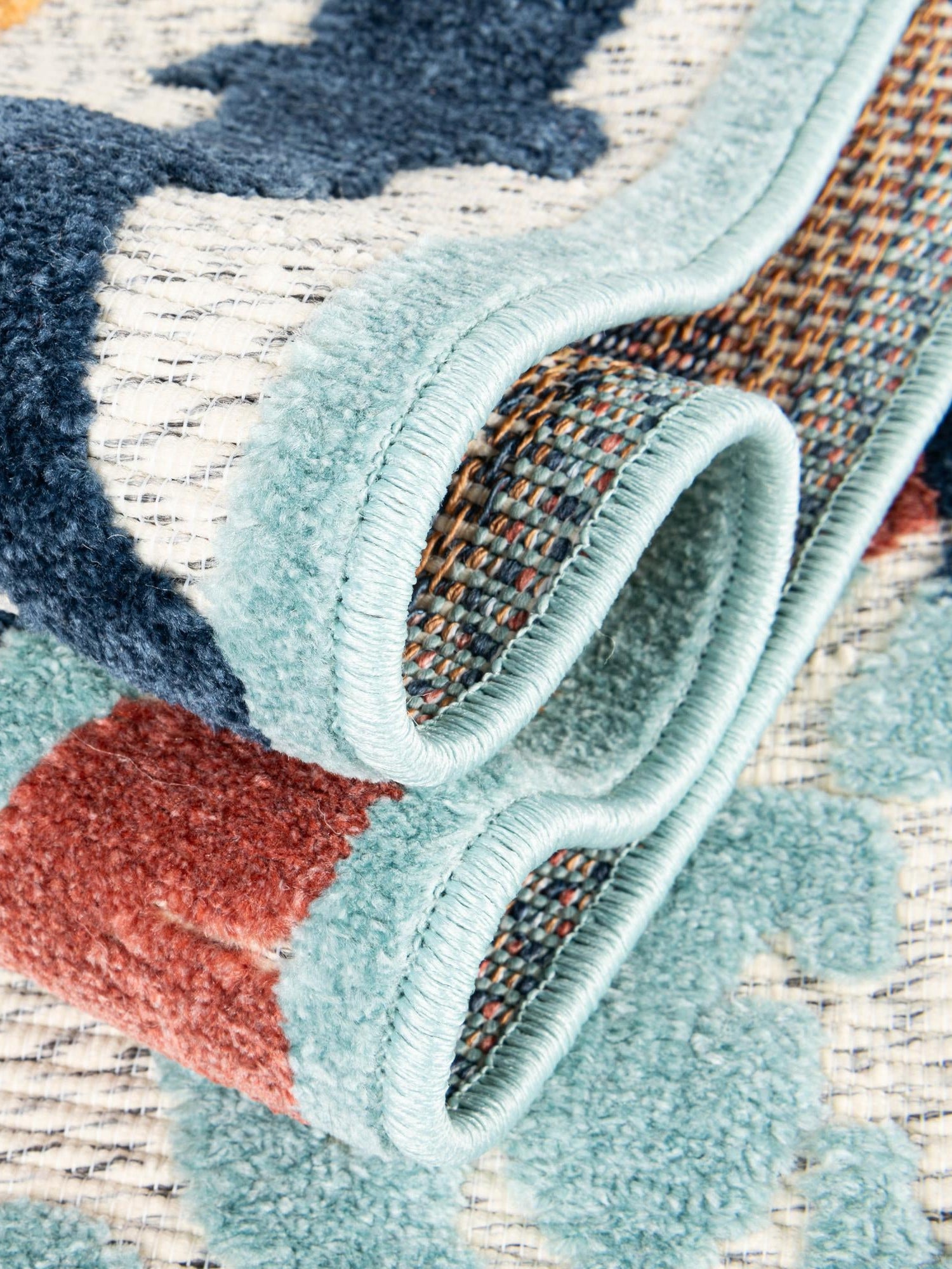 Ivory 9' x 12' Belize Outdoor Rectangle Area Rug Weather Resistant for Patio, Deck, Terrace, Balcony, Porch 100% Polypropylene Colorful Fun Coastal Modern Carpet for Outside for Sale at Rug Engine