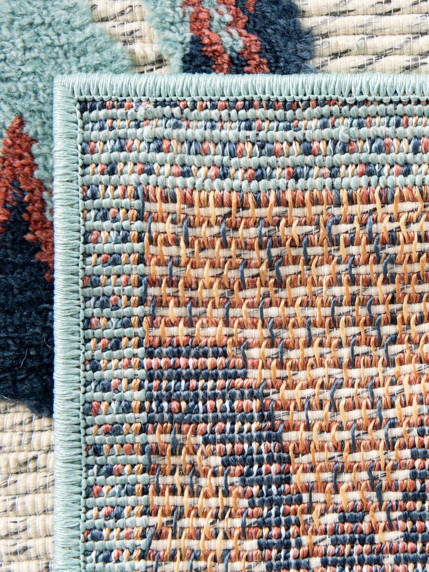 Ivory 7' 10 x 7' 10 Belize Outdoor Square Area Rug Weather Resistant for Patio, Deck, Terrace, Balcony, Porch 100% Polypropylene Colorful Fun Coastal Modern Carpet for Outside for Sale at Rug Engine