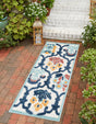 Ivory 2' x 6' Belize Outdoor Runner Area Rug Weather Resistant for Patio, Deck, Terrace, Balcony, Porch 100% Polypropylene Colorful Fun Coastal Modern Carpet for Outside for Sale at Rug Engine