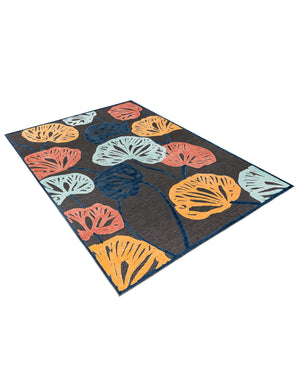 Charcoal 9' x 12' Belize Outdoor Rectangle Area Rug Weather Resistant for Patio, Deck, Terrace, Balcony, Porch 100% Polypropylene Colorful Fun Coastal Modern Carpet for Outside for Sale at Rug Engine