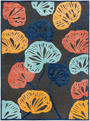 Charcoal 9' x 12' Belize Outdoor Rectangle Area Rug Weather Resistant for Patio, Deck, Terrace, Balcony, Porch 100% Polypropylene Colorful Fun Coastal Modern Carpet for Outside for Sale at Rug Engine