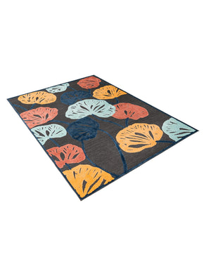 Charcoal 7' 10 x 10' Belize Outdoor Rectangle Area Rug Weather Resistant for Patio, Deck, Terrace, Balcony, Porch 100% Polypropylene Colorful Fun Coastal Modern Carpet for Outside for Sale at Rug Engine