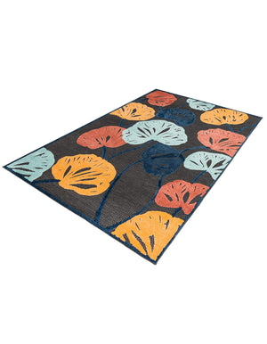 Charcoal 7' x 10' Belize Outdoor Rectangle Area Rug Weather Resistant for Patio, Deck, Terrace, Balcony, Porch 100% Polypropylene Colorful Fun Coastal Modern Carpet for Outside for Sale at Rug Engine