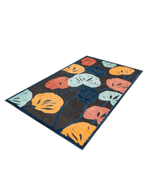 Charcoal 6' x 9' Belize Outdoor Rectangle Area Rug Weather Resistant for Patio, Deck, Terrace, Balcony, Porch 100% Polypropylene Colorful Fun Coastal Modern Carpet for Outside for Sale at Rug Engine