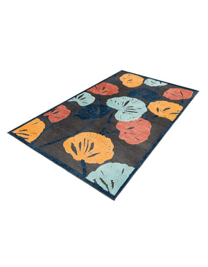 Charcoal 5' 3 x 8' Belize Outdoor Rectangle Area Rug Weather Resistant for Patio, Deck, Terrace, Balcony, Porch 100% Polypropylene Colorful Fun Coastal Modern Carpet for Outside for Sale at Rug Engine