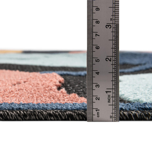 Charcoal 7' 10 x 10' Belize Outdoor Rectangle Area Rug Weather Resistant for Patio, Deck, Terrace, Balcony, Porch 100% Polypropylene Colorful Fun Coastal Modern Carpet for Outside for Sale at Rug Engine