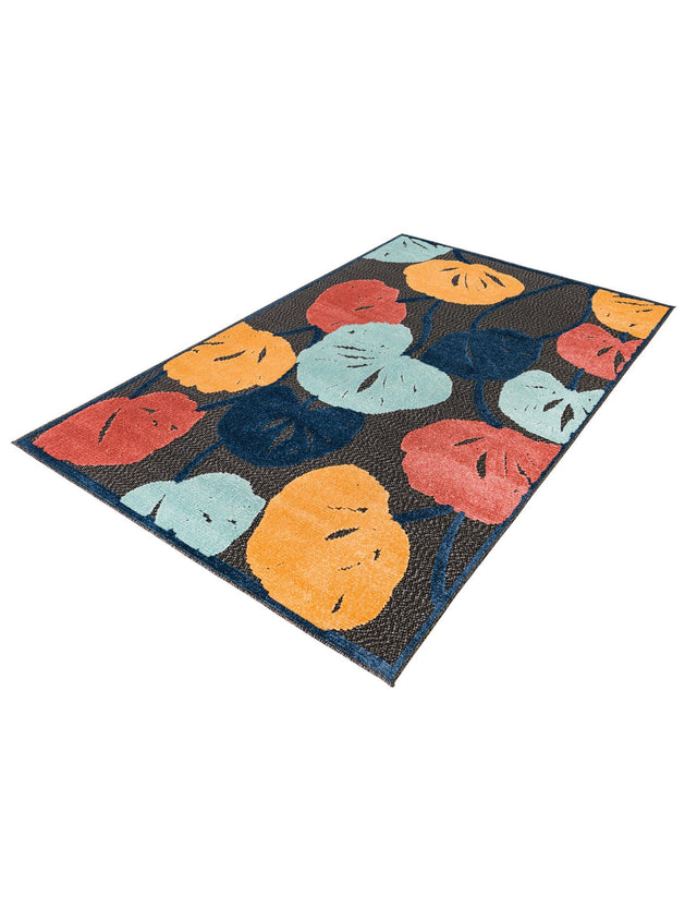 Charcoal 4' x 6' Belize Outdoor Rectangle Area Rug Weather Resistant for Patio, Deck, Terrace, Balcony, Porch 100% Polypropylene Colorful Fun Coastal Modern Carpet for Outside for Sale at Rug Engine