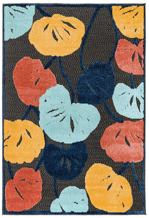 Charcoal 4' x 6' Belize Outdoor Rectangle Area Rug Weather Resistant for Patio, Deck, Terrace, Balcony, Porch 100% Polypropylene Colorful Fun Coastal Modern Carpet for Outside for Sale at Rug Engine