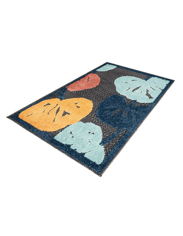 Charcoal 2' x 3' Belize Outdoor Rectangle Area Rug Weather Resistant for Patio, Deck, Terrace, Balcony, Porch 100% Polypropylene Colorful Fun Coastal Modern Carpet for Outside for Sale at Rug Engine