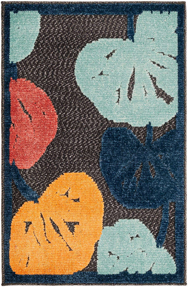 Charcoal 2' x 3' Belize Outdoor Rectangle Area Rug Weather Resistant for Patio, Deck, Terrace, Balcony, Porch 100% Polypropylene Colorful Fun Coastal Modern Carpet for Outside for Sale at Rug Engine