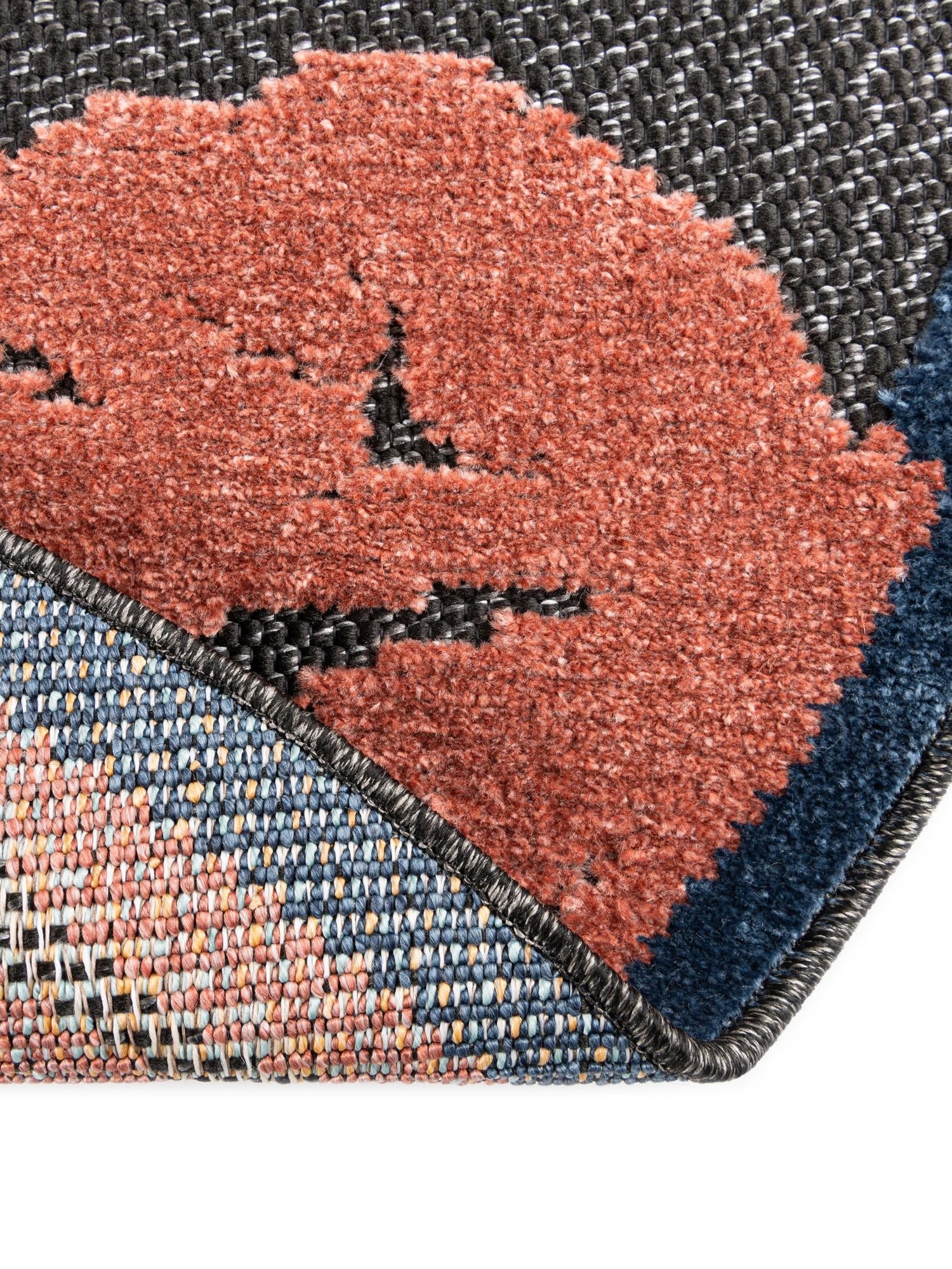 Charcoal 5' 3 x 5' 3 Belize Outdoor Round Area Rug Weather Resistant for Patio, Deck, Terrace, Balcony, Porch 100% Polypropylene Colorful Fun Coastal Modern Carpet for Outside for Sale at Rug Engine