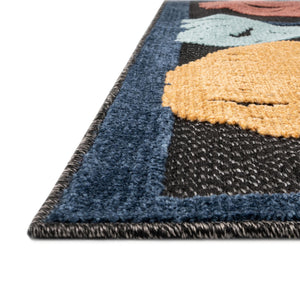 Charcoal 2' x 6' Belize Outdoor Runner Area Rug Weather Resistant for Patio, Deck, Terrace, Balcony, Porch 100% Polypropylene Colorful Fun Coastal Modern Carpet for Outside for Sale at Rug Engine