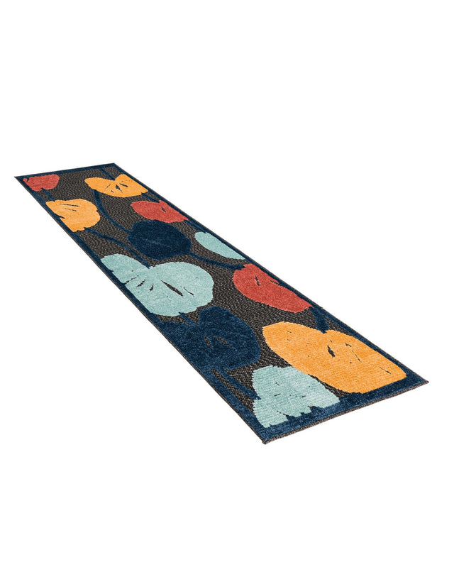 Charcoal 2' x 6' Belize Outdoor Runner Area Rug Weather Resistant for Patio, Deck, Terrace, Balcony, Porch 100% Polypropylene Colorful Fun Coastal Modern Carpet for Outside for Sale at Rug Engine