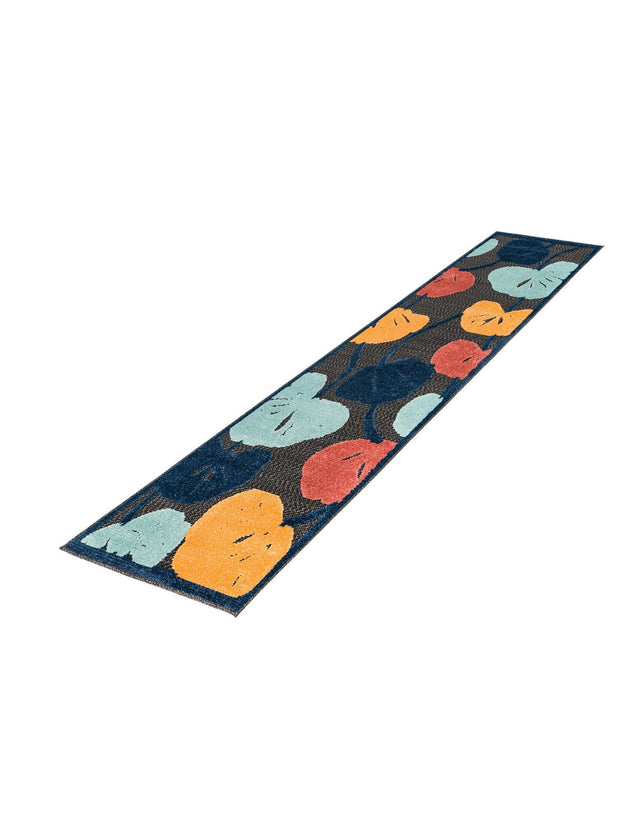 Charcoal 2' x 8' Belize Outdoor Runner Area Rug Weather Resistant for Patio, Deck, Terrace, Balcony, Porch 100% Polypropylene Colorful Fun Coastal Modern Carpet for Outside for Sale at Rug Engine