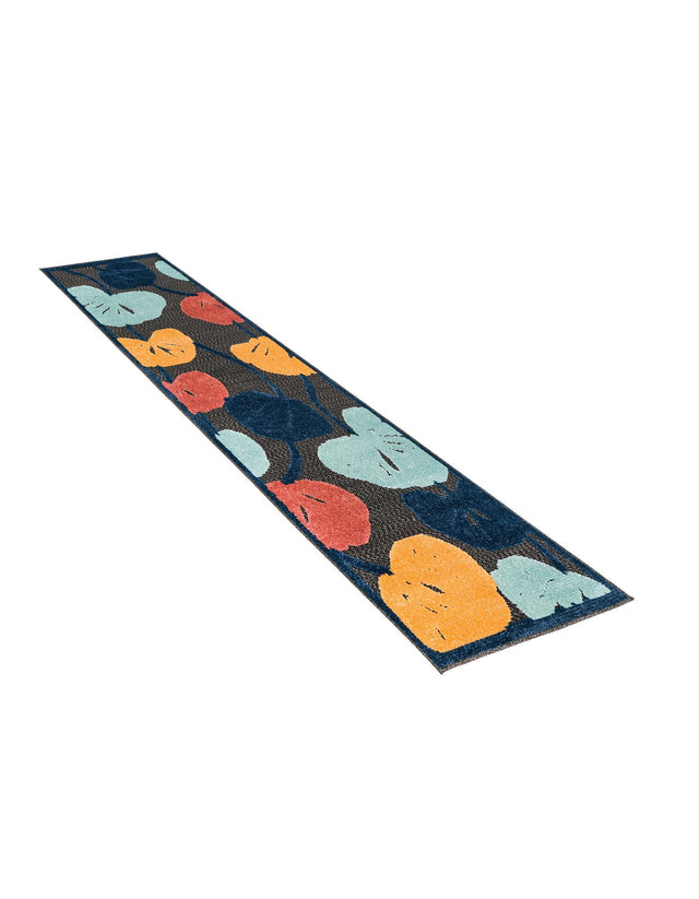 Charcoal 2' x 8' Belize Outdoor Runner Area Rug Weather Resistant for Patio, Deck, Terrace, Balcony, Porch 100% Polypropylene Colorful Fun Coastal Modern Carpet for Outside for Sale at Rug Engine