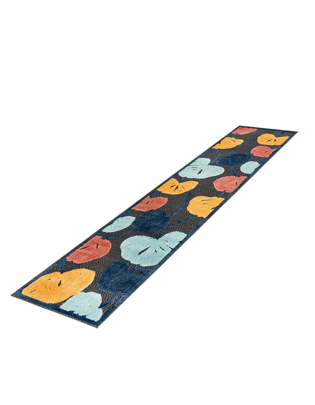 Charcoal 2' x 10' Belize Outdoor Runner Area Rug Weather Resistant for Patio, Deck, Terrace, Balcony, Porch 100% Polypropylene Colorful Fun Coastal Modern Carpet for Outside for Sale at Rug Engine