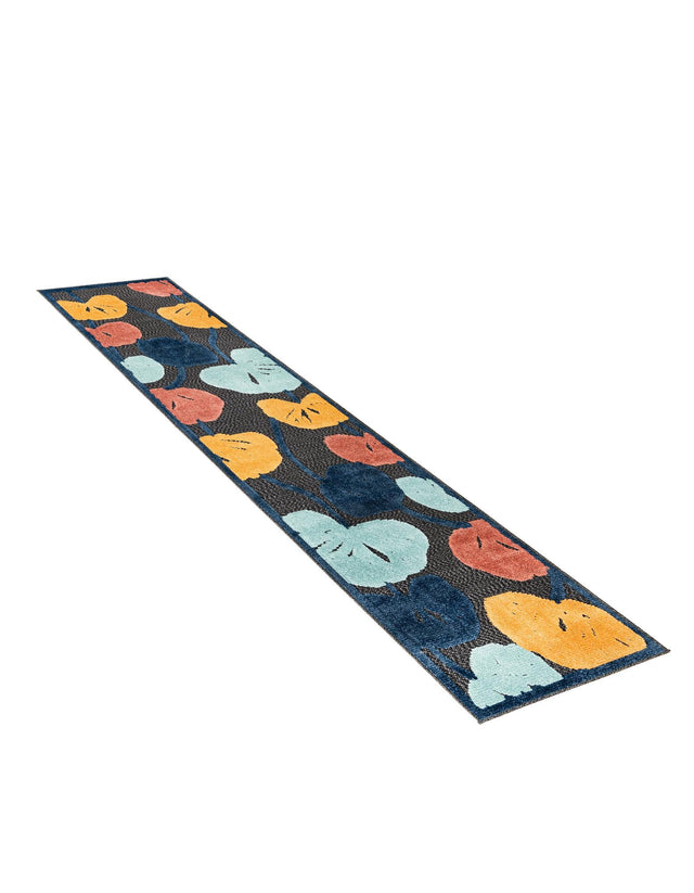 Charcoal 2' x 10' Belize Outdoor Runner Area Rug Weather Resistant for Patio, Deck, Terrace, Balcony, Porch 100% Polypropylene Colorful Fun Coastal Modern Carpet for Outside for Sale at Rug Engine