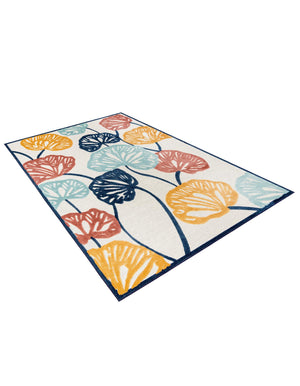 Ivory 9' x 12' Belize Outdoor Rectangle Area Rug Weather Resistant for Patio, Deck, Terrace, Balcony, Porch 100% Polypropylene Colorful Fun Coastal Modern Carpet for Outside for Sale at Rug Engine