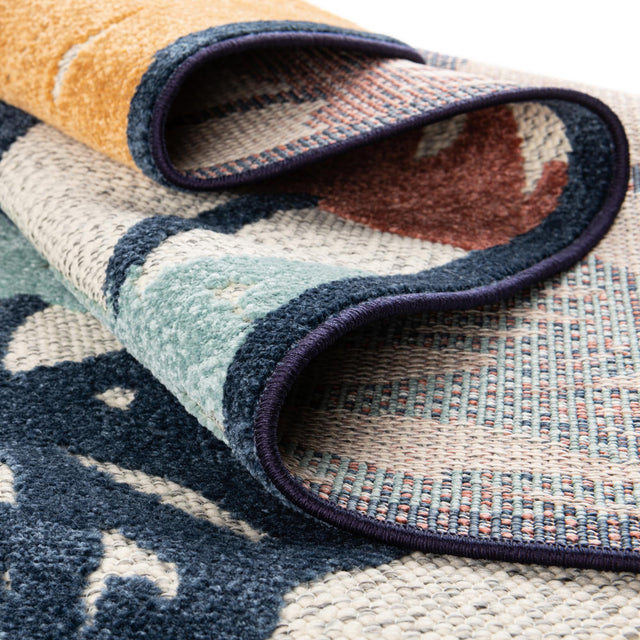 Ivory 2' x 3' Belize Outdoor Rectangle Area Rug Weather Resistant for Patio, Deck, Terrace, Balcony, Porch 100% Polypropylene Colorful Fun Coastal Modern Carpet for Outside for Sale at Rug Engine
