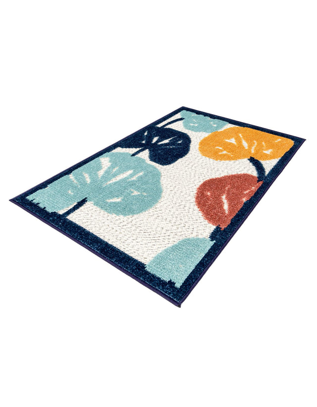 Ivory 2' x 3' Belize Outdoor Rectangle Area Rug Weather Resistant for Patio, Deck, Terrace, Balcony, Porch 100% Polypropylene Colorful Fun Coastal Modern Carpet for Outside for Sale at Rug Engine