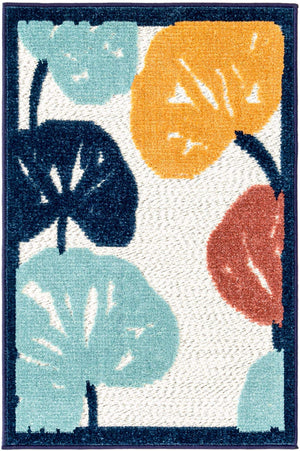 Ivory 2' x 3' Belize Outdoor Rectangle Area Rug Weather Resistant for Patio, Deck, Terrace, Balcony, Porch 100% Polypropylene Colorful Fun Coastal Modern Carpet for Outside for Sale at Rug Engine
