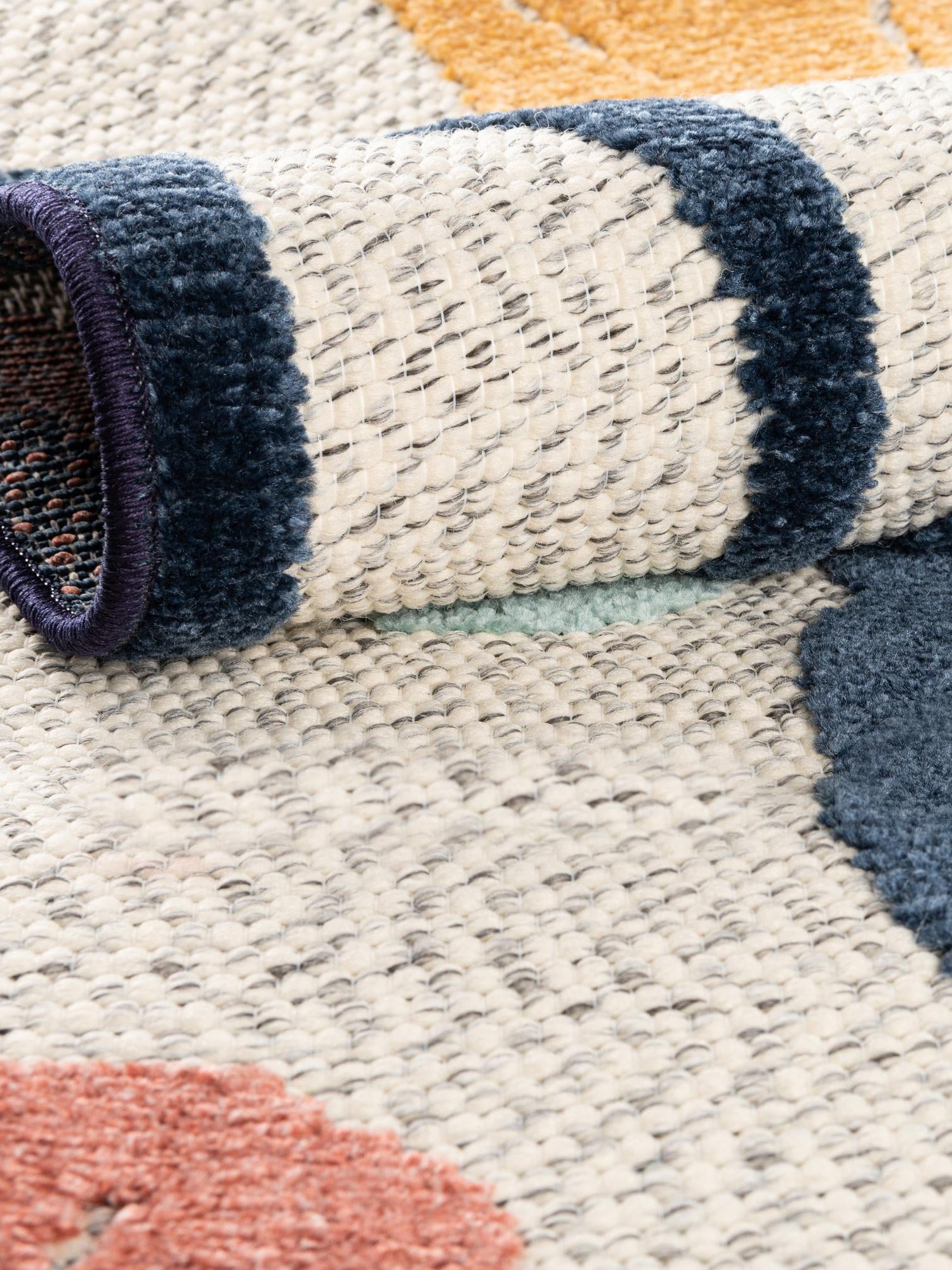 Ivory 2' x 6' Belize Outdoor Runner Area Rug Weather Resistant for Patio, Deck, Terrace, Balcony, Porch 100% Polypropylene Colorful Fun Coastal Modern Carpet for Outside for Sale at Rug Engine
