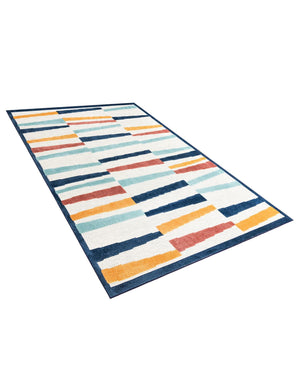 Ivory 7' 10 x 10' Belize Outdoor Rectangle Area Rug Weather Resistant for Patio, Deck, Terrace, Balcony, Porch 100% Polypropylene Colorful Fun Coastal Modern Carpet for Outside for Sale at Rug Engine
