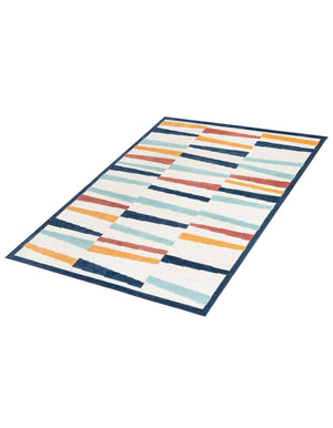 Ivory 7' x 10' Belize Outdoor Rectangle Area Rug Weather Resistant for Patio, Deck, Terrace, Balcony, Porch 100% Polypropylene Colorful Fun Coastal Modern Carpet for Outside for Sale at Rug Engine