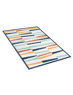 Ivory 7' x 10' Belize Outdoor Rectangle Area Rug Weather Resistant for Patio, Deck, Terrace, Balcony, Porch 100% Polypropylene Colorful Fun Coastal Modern Carpet for Outside for Sale at Rug Engine
