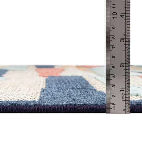Ivory 6' x 9' Belize Outdoor Rectangle Area Rug Weather Resistant for Patio, Deck, Terrace, Balcony, Porch 100% Polypropylene Colorful Fun Coastal Modern Carpet for Outside for Sale at Rug Engine