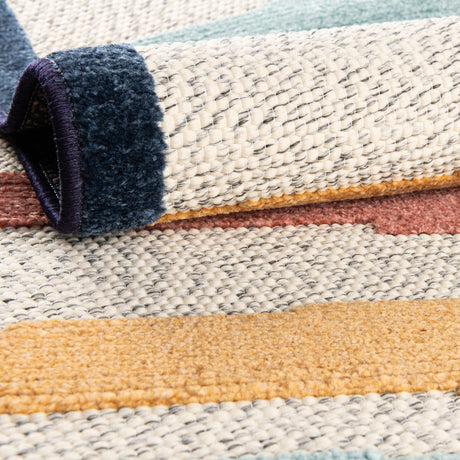 Ivory 6' x 9' Belize Outdoor Rectangle Area Rug Weather Resistant for Patio, Deck, Terrace, Balcony, Porch 100% Polypropylene Colorful Fun Coastal Modern Carpet for Outside for Sale at Rug Engine