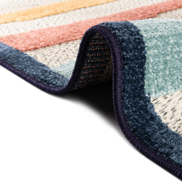 Ivory 6' x 9' Belize Outdoor Rectangle Area Rug Weather Resistant for Patio, Deck, Terrace, Balcony, Porch 100% Polypropylene Colorful Fun Coastal Modern Carpet for Outside for Sale at Rug Engine