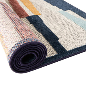 Ivory 6' x 9' Belize Outdoor Rectangle Area Rug Weather Resistant for Patio, Deck, Terrace, Balcony, Porch 100% Polypropylene Colorful Fun Coastal Modern Carpet for Outside for Sale at Rug Engine