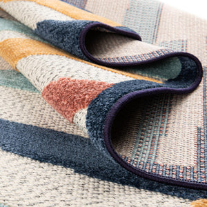 Ivory 5' 3 x 8' Belize Outdoor Rectangle Area Rug Weather Resistant for Patio, Deck, Terrace, Balcony, Porch 100% Polypropylene Colorful Fun Coastal Modern Carpet for Outside for Sale at Rug Engine