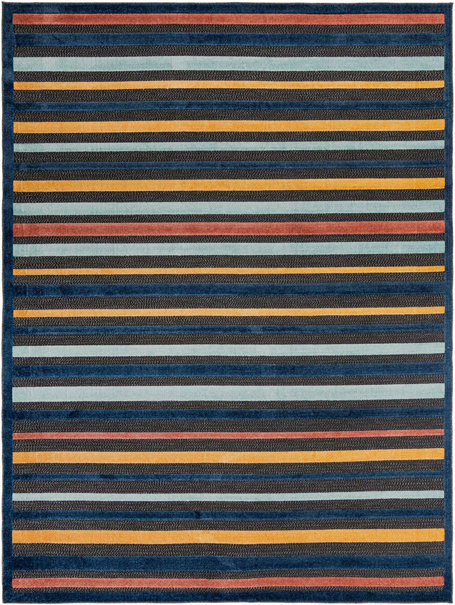 Charcoal 9' x 12' Belize Outdoor Rectangle Area Rug Weather Resistant for Patio, Deck, Terrace, Balcony, Porch 100% Polypropylene Colorful Fun Coastal Modern Carpet for Outside for Sale at Rug Engine