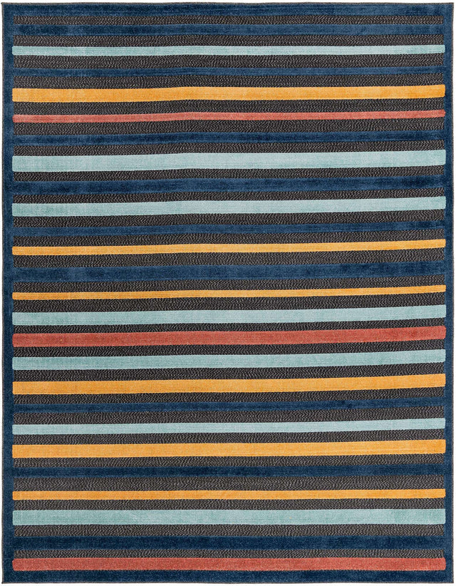 Charcoal 7' 10 x 10' Belize Outdoor Rectangle Area Rug Weather Resistant for Patio, Deck, Terrace, Balcony, Porch 100% Polypropylene Colorful Fun Coastal Modern Carpet for Outside for Sale at Rug Engine