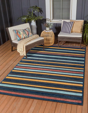 Charcoal 6' x 9' Belize Outdoor Rectangle Area Rug Weather Resistant for Patio, Deck, Terrace, Balcony, Porch 100% Polypropylene Colorful Fun Coastal Modern Carpet for Outside for Sale at Rug Engine