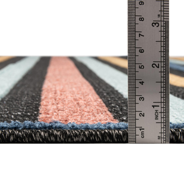 Charcoal 6' x 9' Belize Outdoor Rectangle Area Rug Weather Resistant for Patio, Deck, Terrace, Balcony, Porch 100% Polypropylene Colorful Fun Coastal Modern Carpet for Outside for Sale at Rug Engine