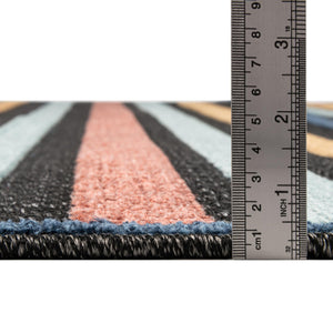Charcoal 7' x 10' Belize Outdoor Rectangle Area Rug Weather Resistant for Patio, Deck, Terrace, Balcony, Porch 100% Polypropylene Colorful Fun Coastal Modern Carpet for Outside for Sale at Rug Engine