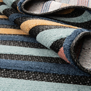 Charcoal 5' 3 x 8' Belize Outdoor Rectangle Area Rug Weather Resistant for Patio, Deck, Terrace, Balcony, Porch 100% Polypropylene Colorful Fun Coastal Modern Carpet for Outside for Sale at Rug Engine