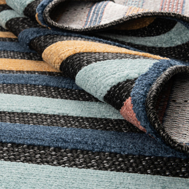 Charcoal 5' 3 x 8' Belize Outdoor Rectangle Area Rug Weather Resistant for Patio, Deck, Terrace, Balcony, Porch 100% Polypropylene Colorful Fun Coastal Modern Carpet for Outside for Sale at Rug Engine