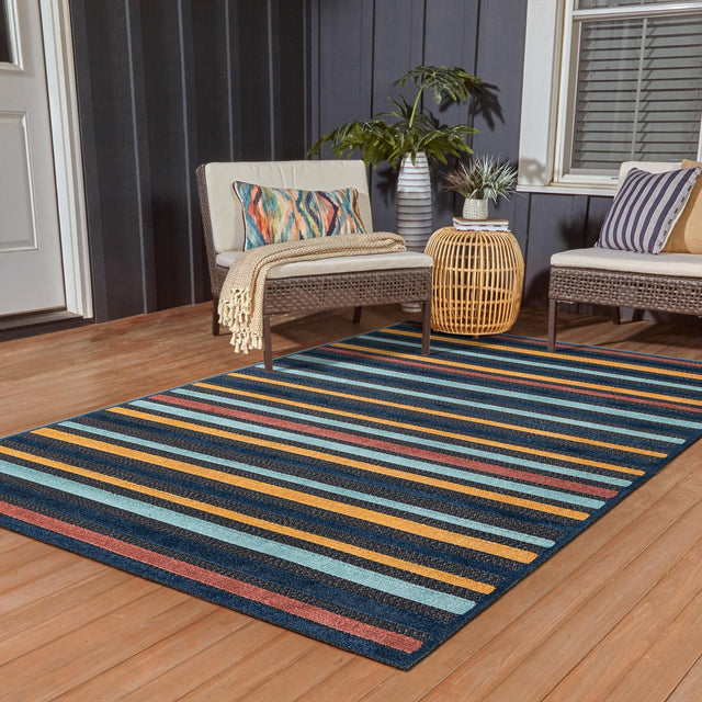 Charcoal 7' 10 x 10' Belize Outdoor Rectangle Area Rug Weather Resistant for Patio, Deck, Terrace, Balcony, Porch 100% Polypropylene Colorful Fun Coastal Modern Carpet for Outside for Sale at Rug Engine