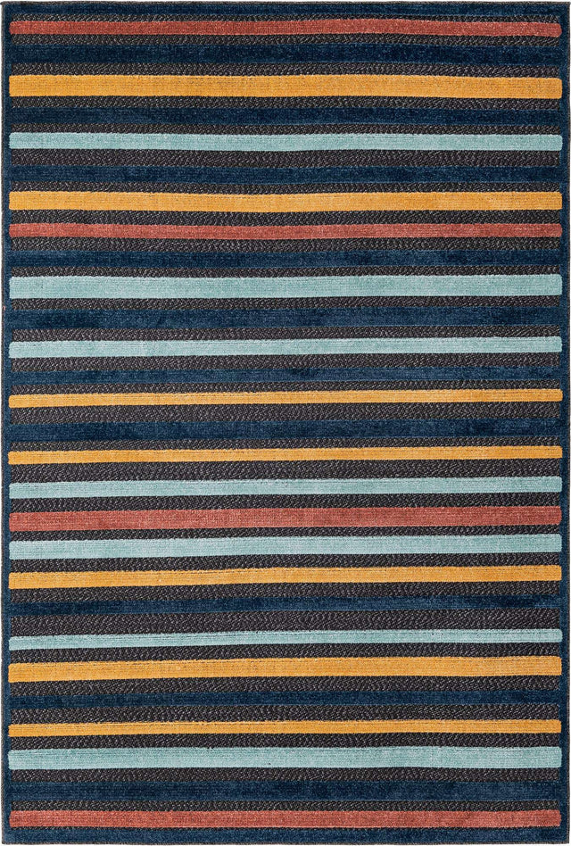 Charcoal 5' 3 x 8' Belize Outdoor Rectangle Area Rug Weather Resistant for Patio, Deck, Terrace, Balcony, Porch 100% Polypropylene Colorful Fun Coastal Modern Carpet for Outside for Sale at Rug Engine